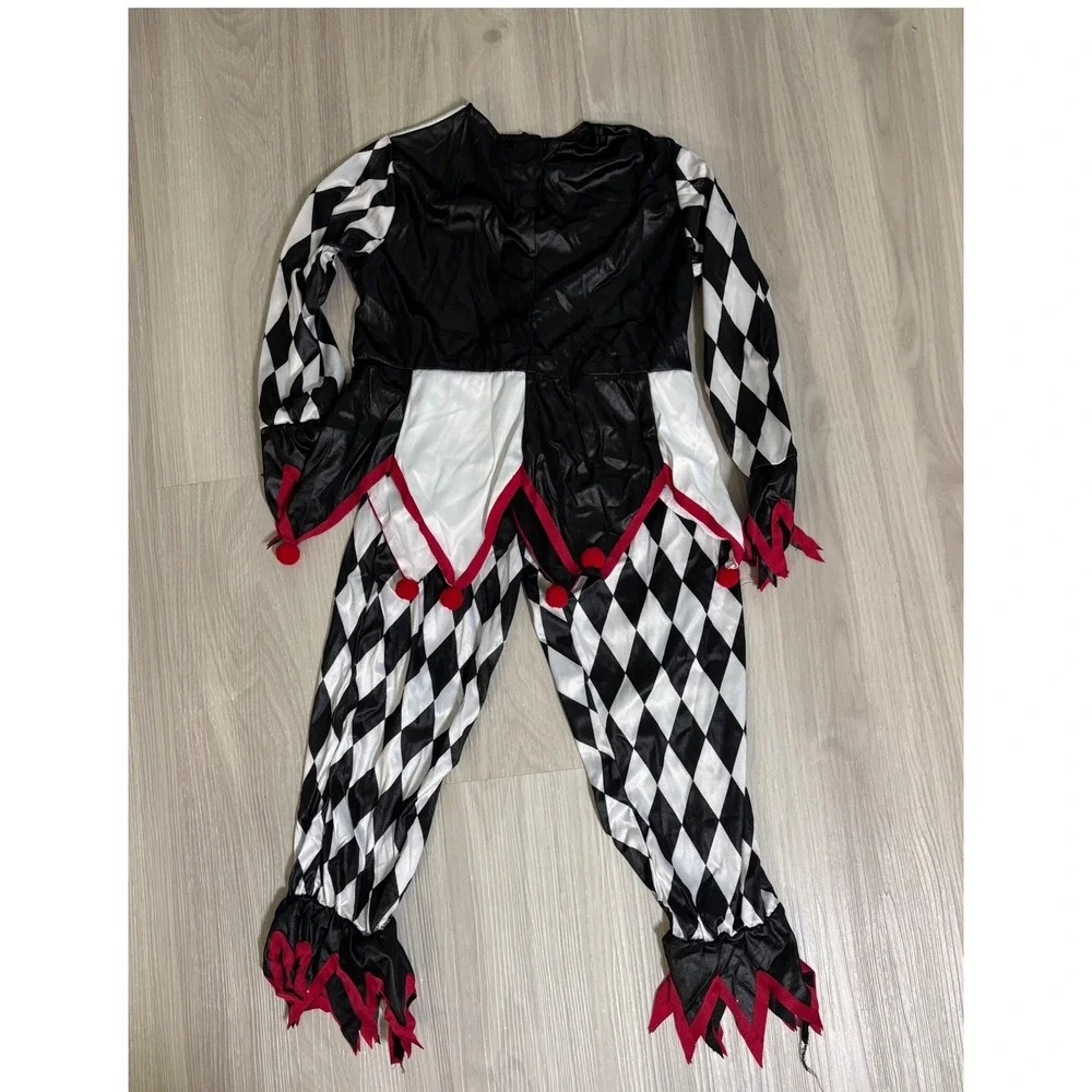 Sinister Jester Halloween Costume Boys Size Small 4-6 Harlequin 5 Piece Party